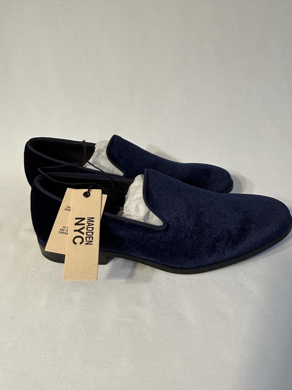 Mens Loafers Shoes Size 8 Navy Madden NYC Mason Slip-On